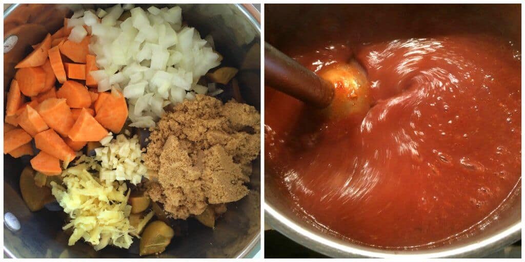 blending ingredients in saucepan