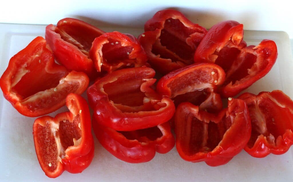 cut up bell peppers
