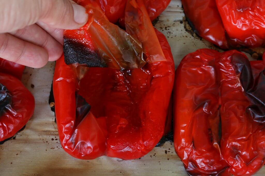 how to roast red bell peppers