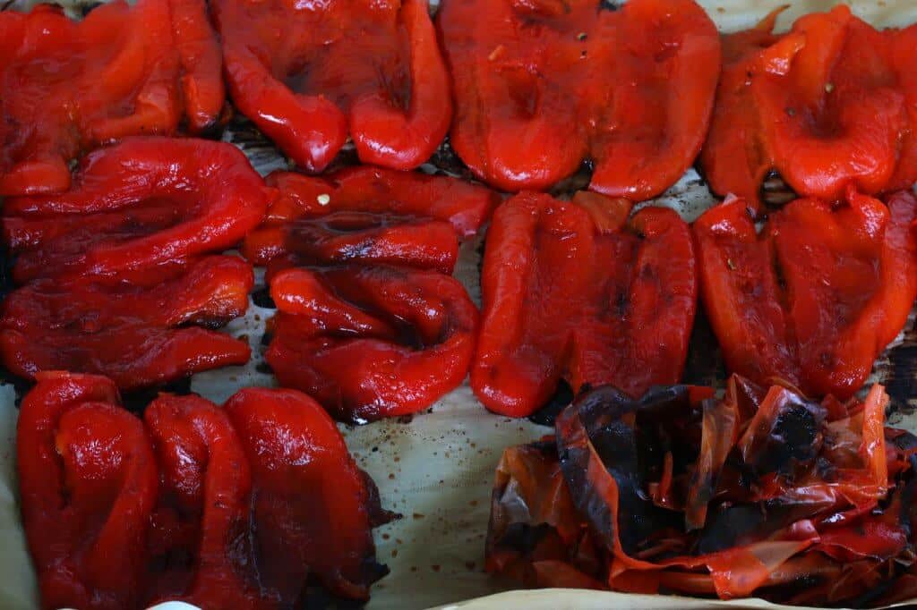 how to roast red bell peppers