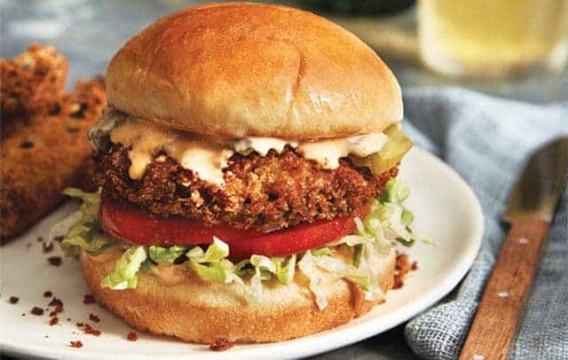 Mozzarella-Stuffed Crispy Portobello Burgers (