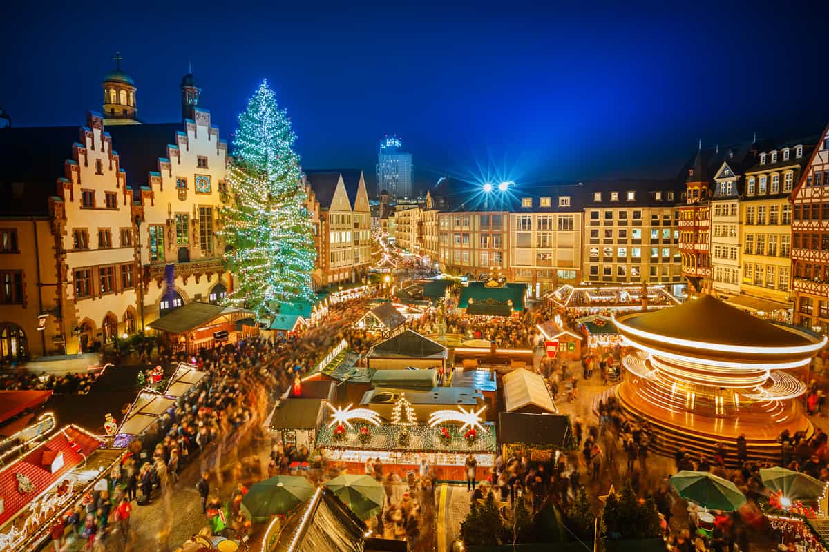 German Christmas Market in Frankfurt Germany