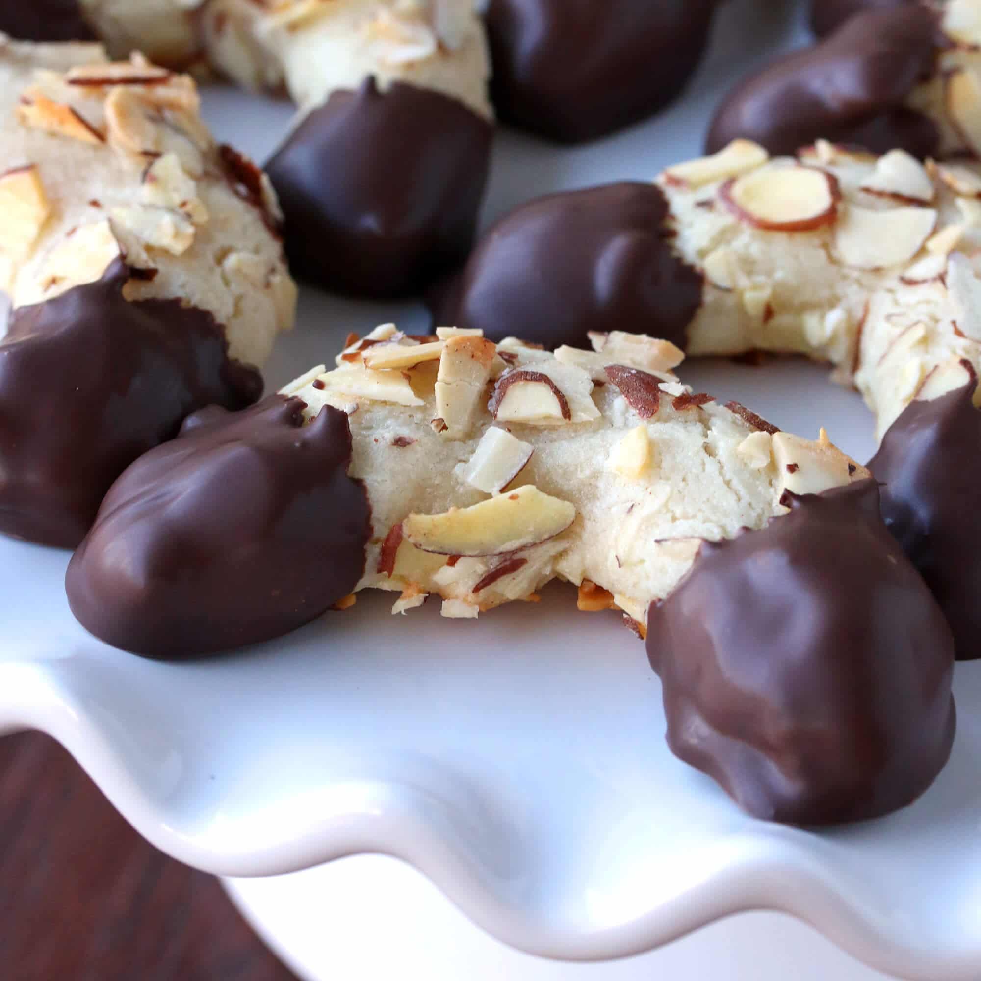 Mandelhörnchen (Chocolate-Dipped Marzipan Almond Horns) - The Daring ...