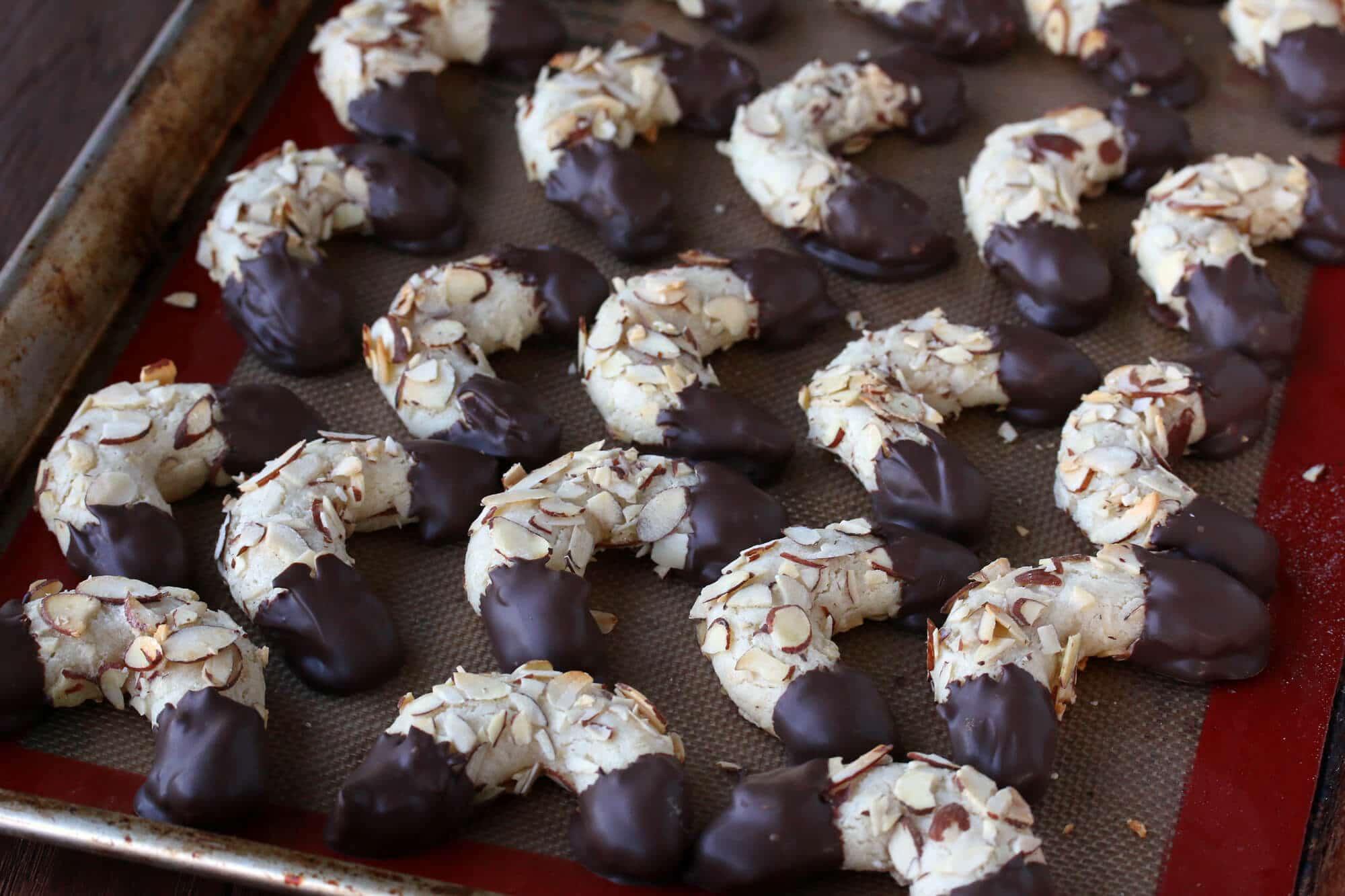 Mandelhornchen Chocolate Dipped Marzipan Almond Horns The Daring Gourmet