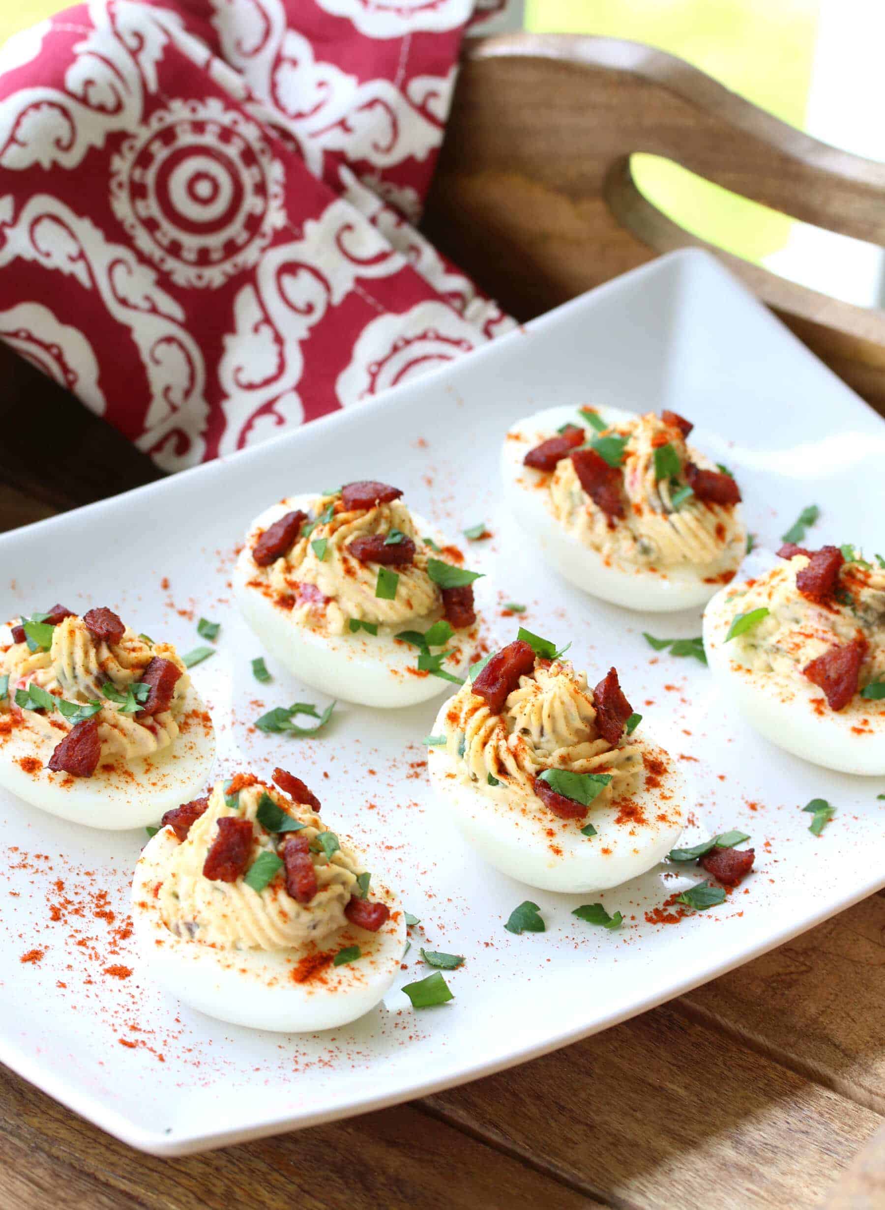 deviled eggs recipe spanish chorizo olives capers pimientos paprika best gluten free paleo