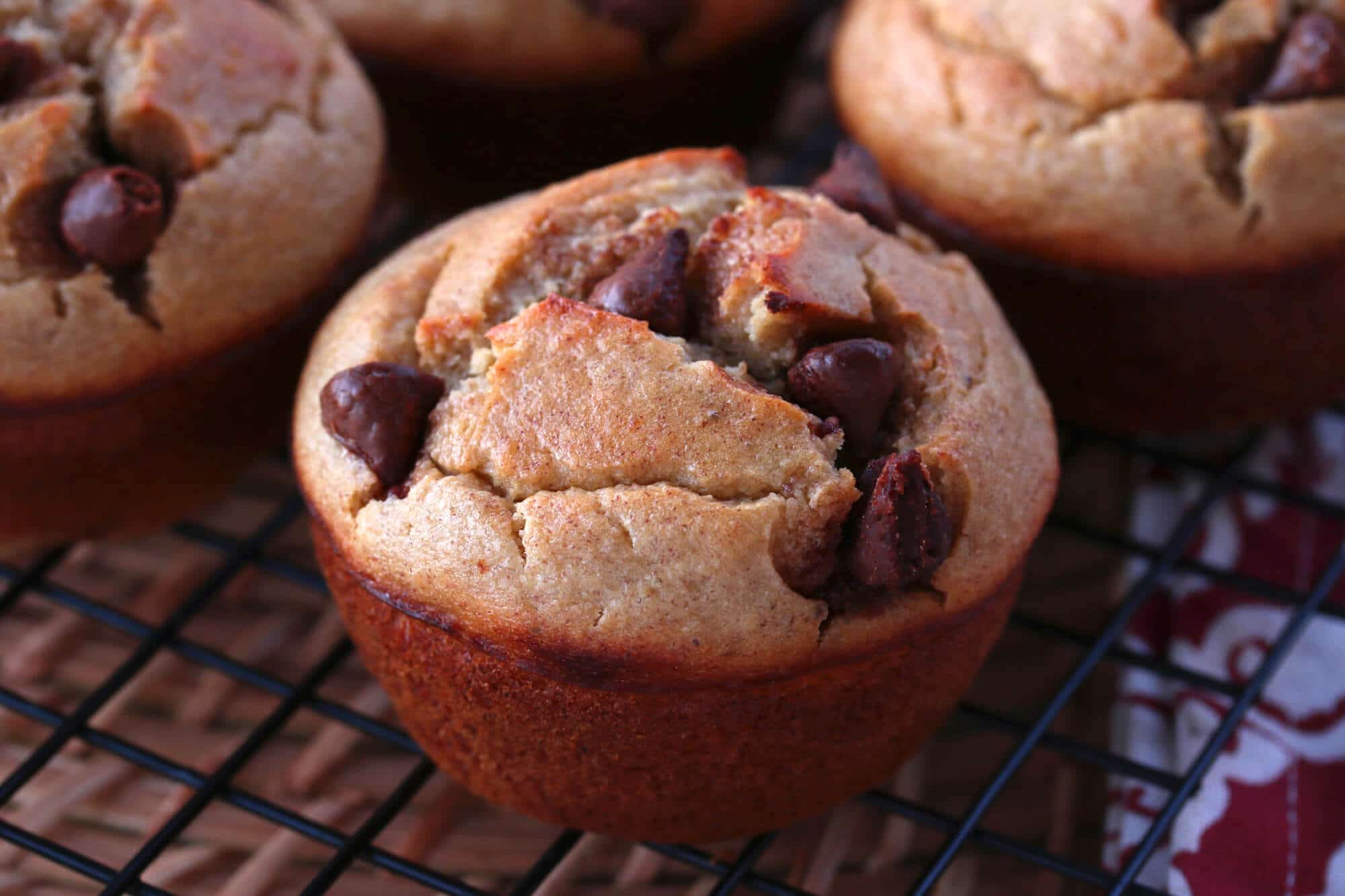 blender muffins recipe easy healthy without flour sugar oil gluten free chocolate chips banana