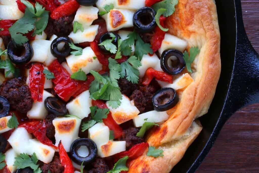Cast Iron Skillet MexicanStyle Deep Dish Pizza The Daring Gourmet