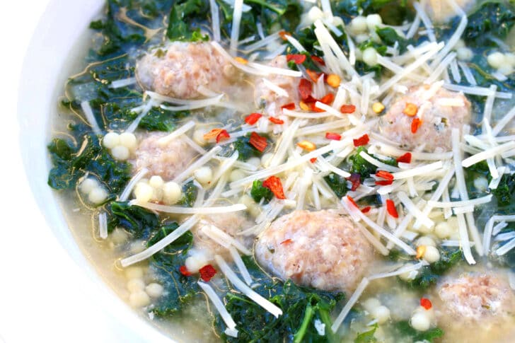 Italian wedding soup recipe best traditional authentic meatballs pasta kale cheese