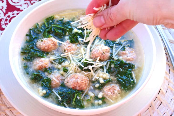 Italian wedding soup recipe best traditional authentic meatballs pasta kale cheese
