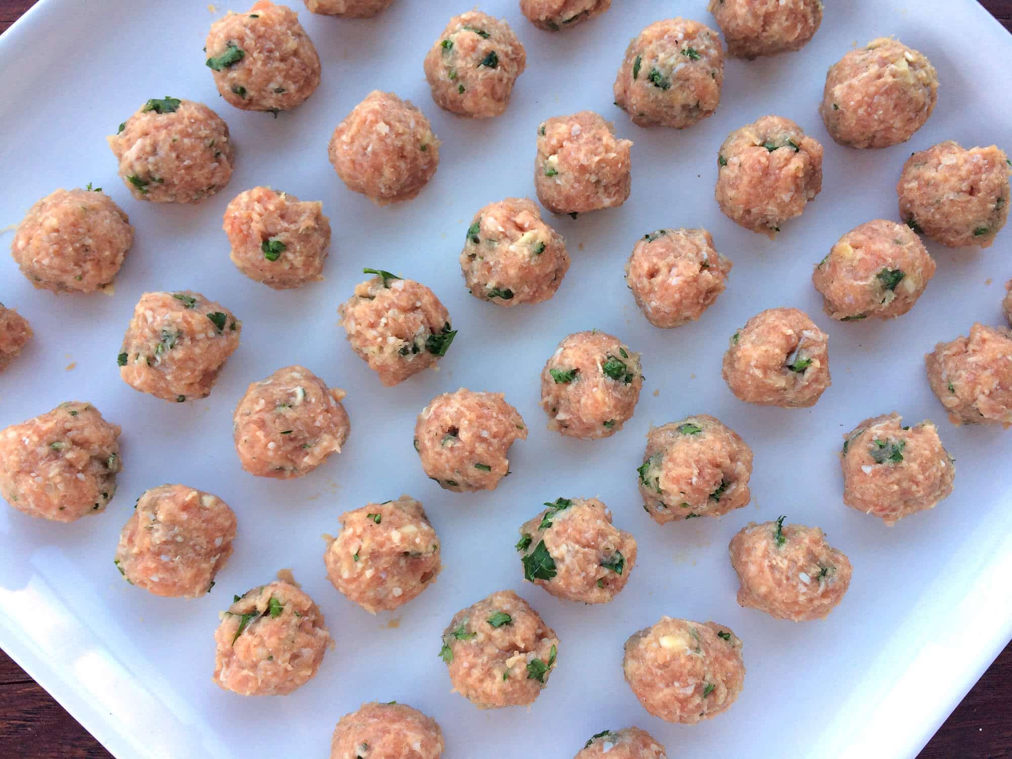forming mixture into balls