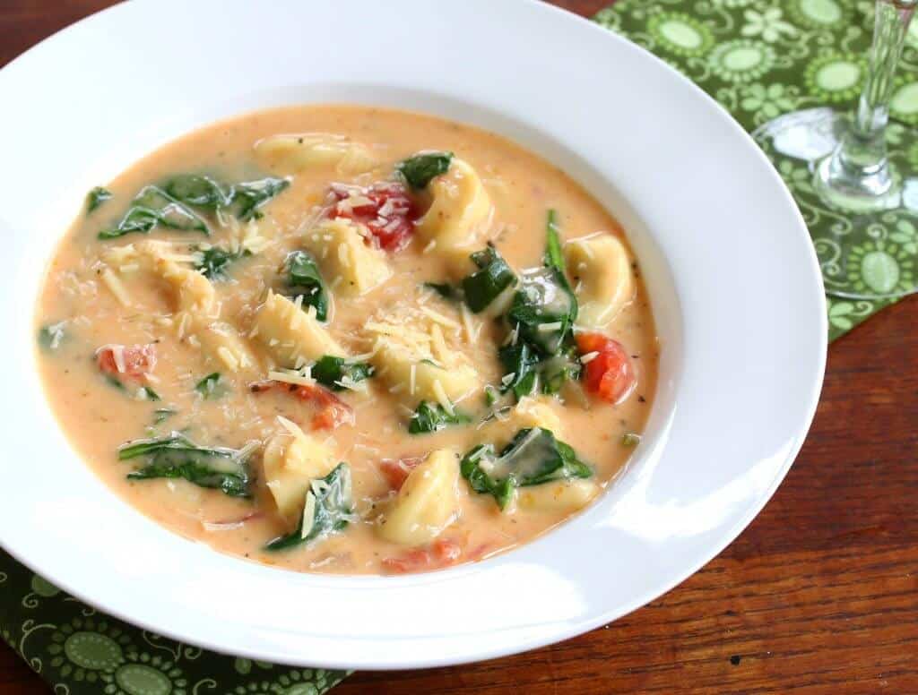 Slow Cooker Creamy Tortellini Soup The Daring Gourmet