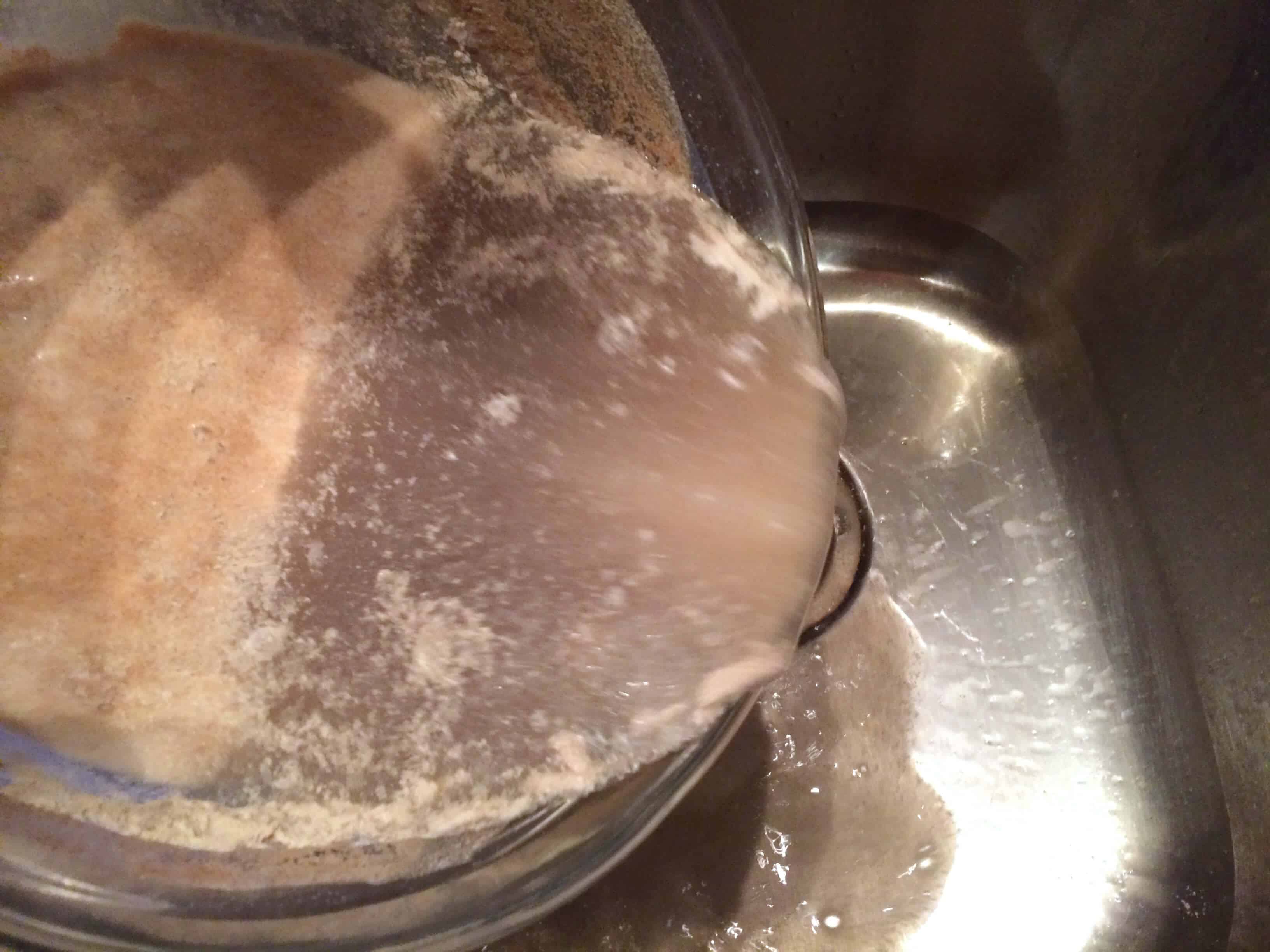 pouring off water