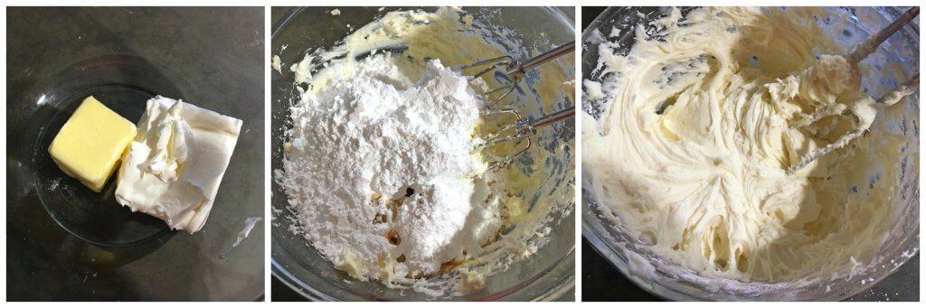 making the cream cheese frosting