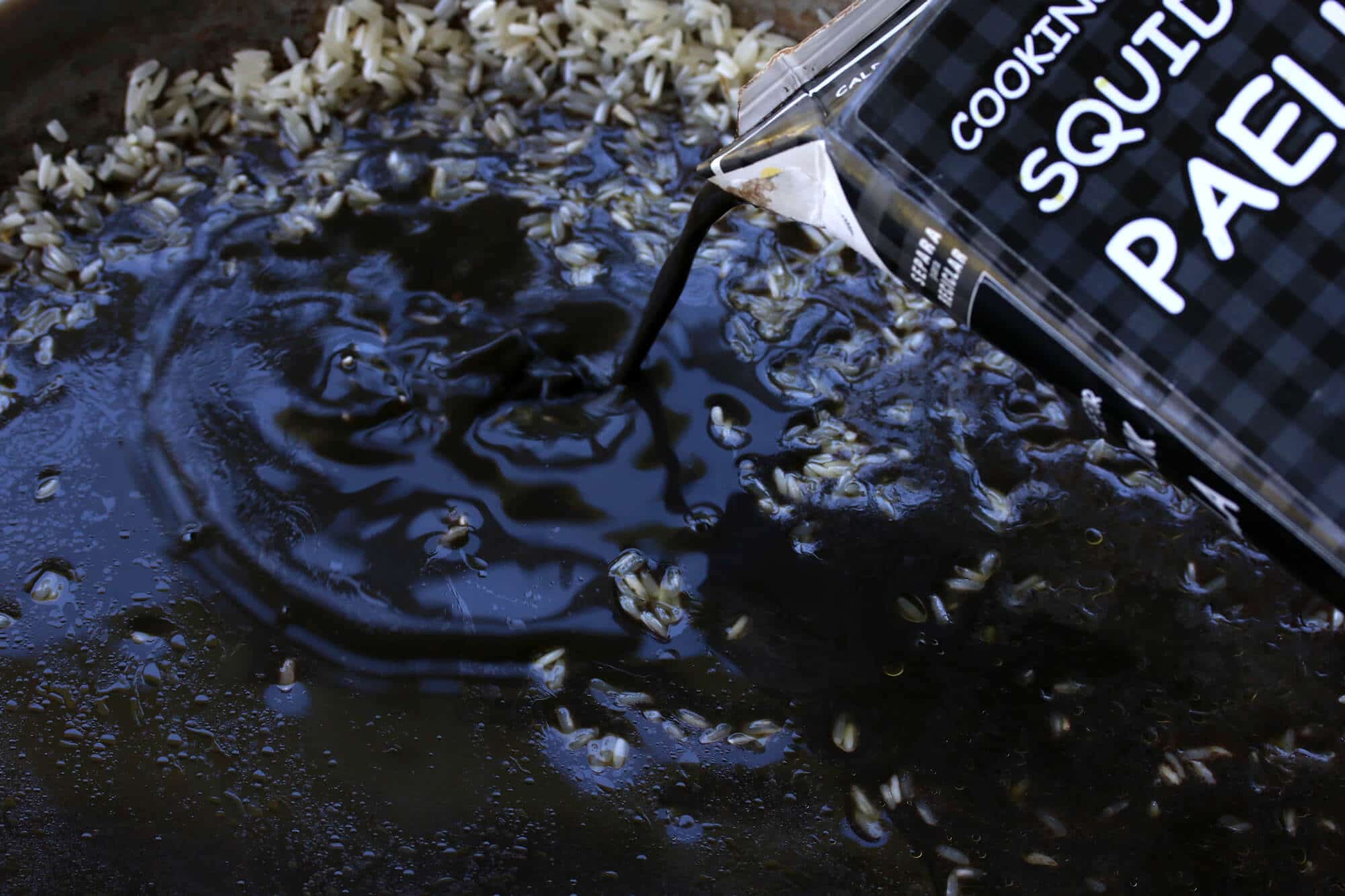 squid ink paella black rice arroz negro arros negre spanish recipe puerto rican cuban