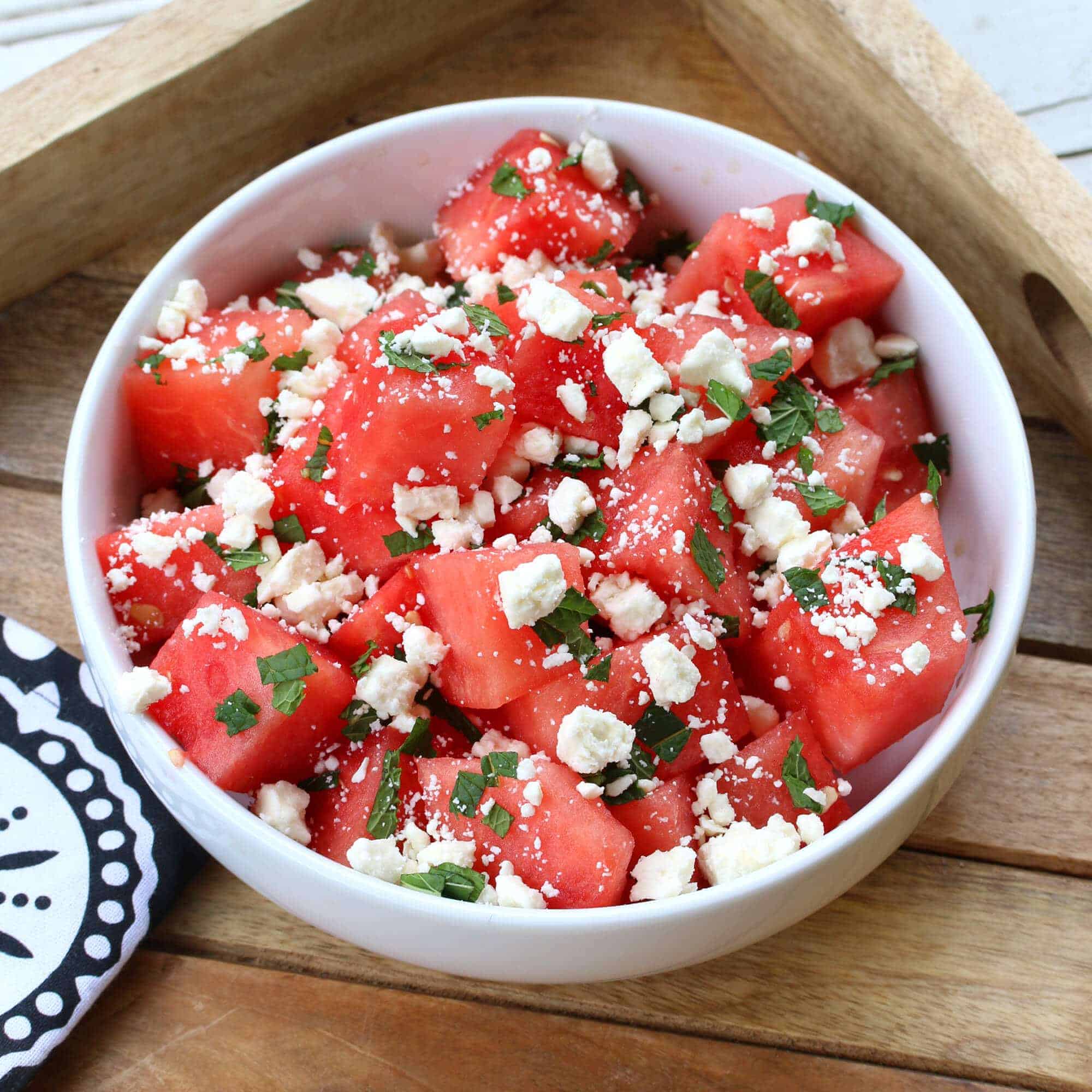 watermelon salad recipe mint feta lime juice