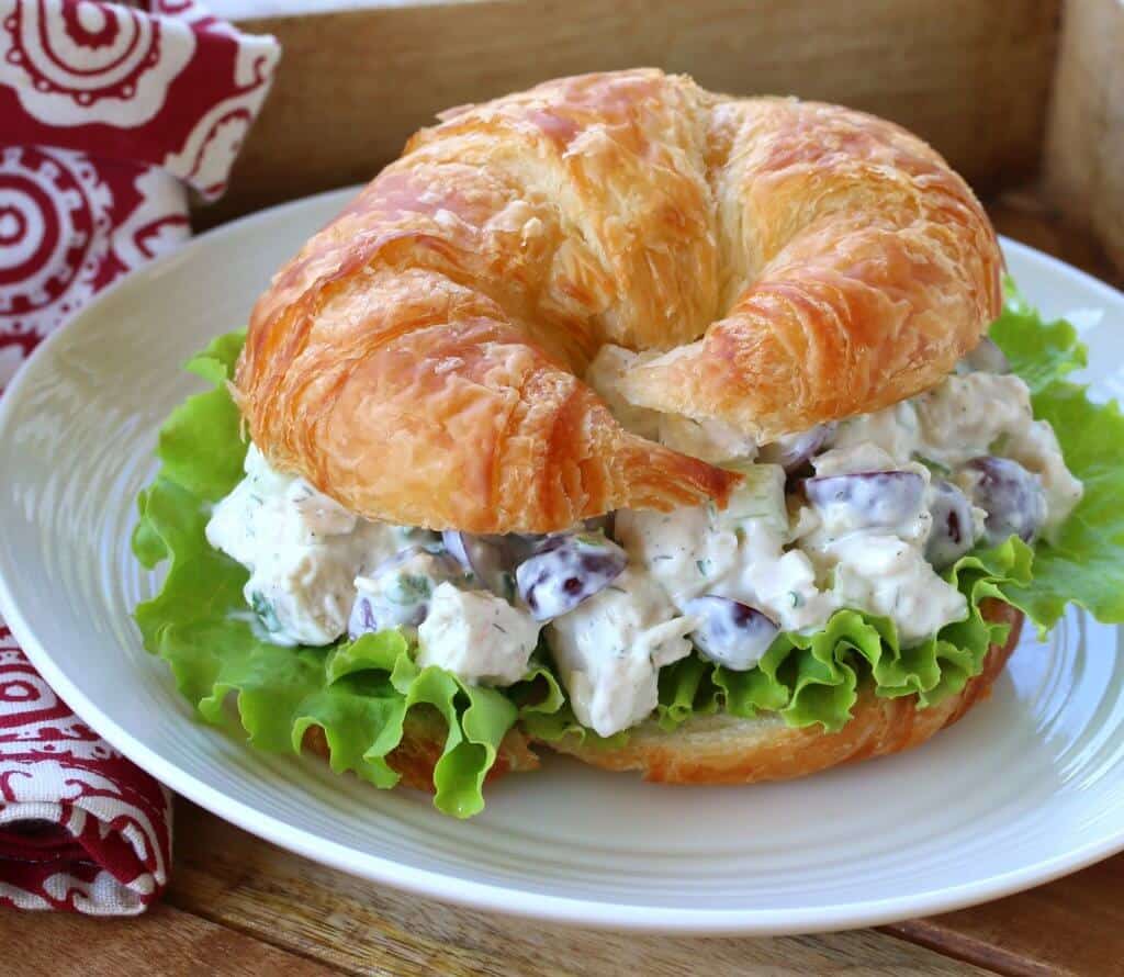chicken salad recipe best deli style croissants sandwiches 