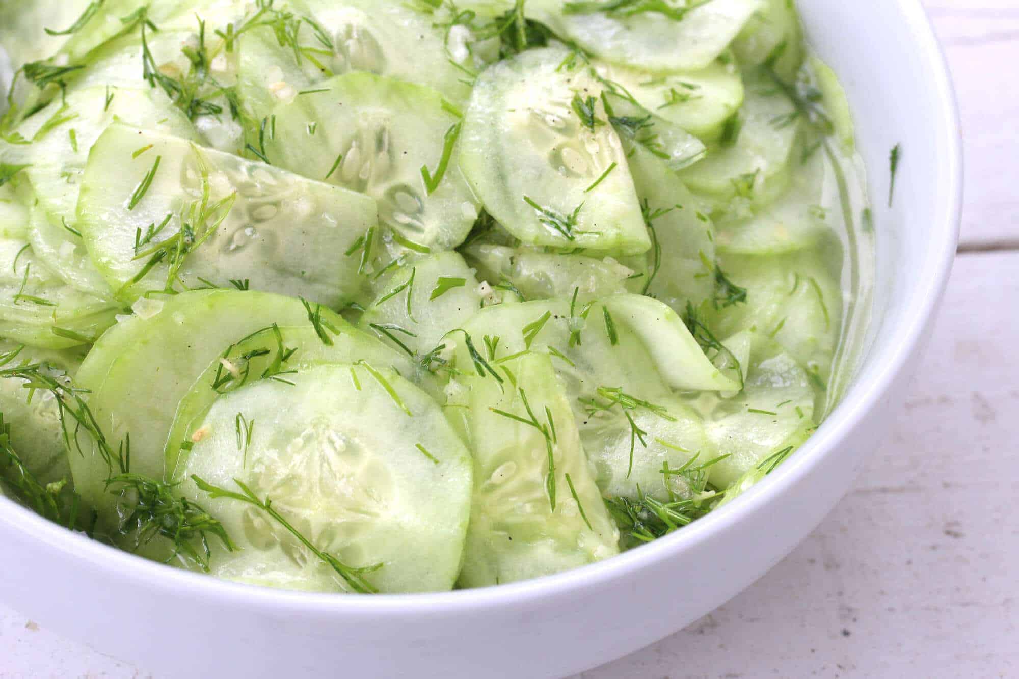german cucumber salad recipe gurkensalat oil vinegar traditional authentic best restaurant style