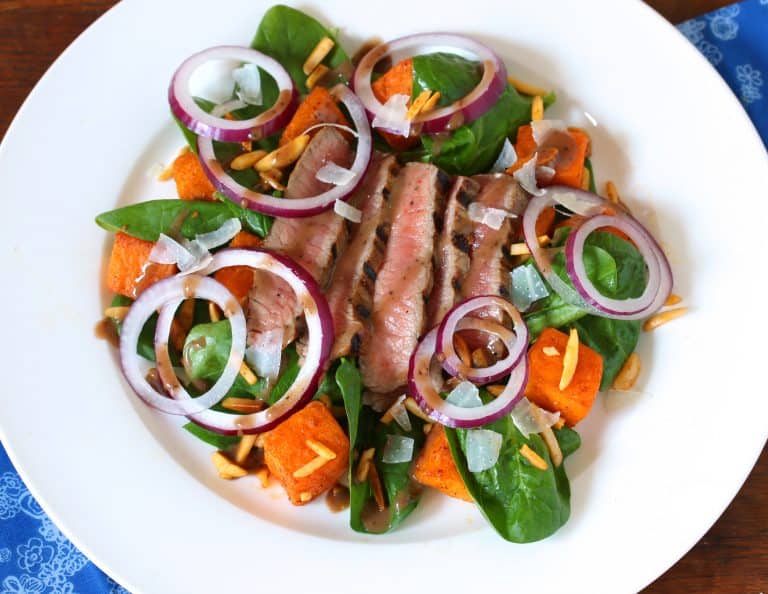 Steak Salad with Spinach & Roasted Butternut Squash