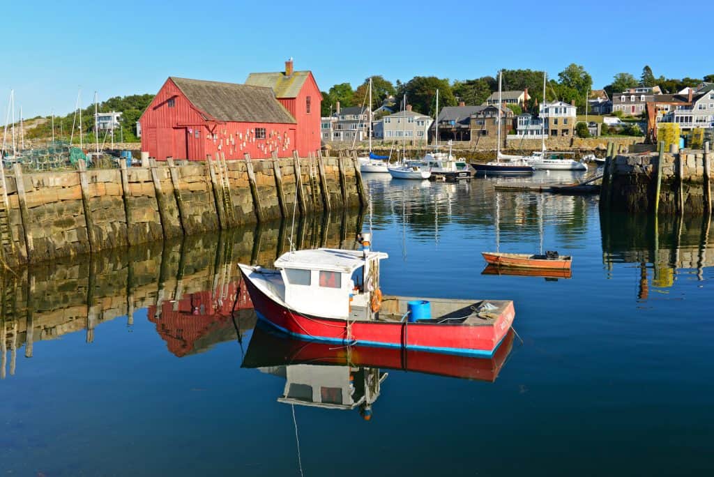 waterfront with fishing boats
