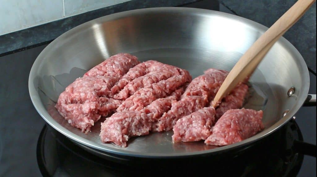 cooking the meat