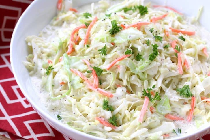 best coleslaw recipe creamy mayonnaise carrots cabbage kfc copycat
