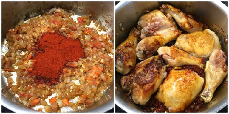 adding paprika and chicken