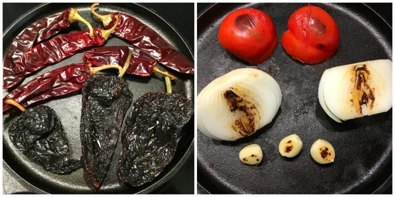 roasting chili peppers tomatoes onions and garlic