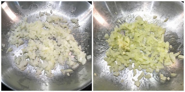 cooking onions in pan