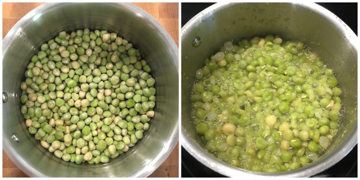 cooking the peas