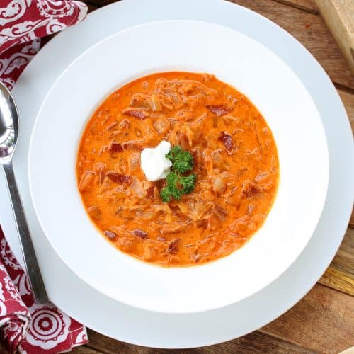 German Sauerkraut Soup (Sauerkrautsuppe) The Daring Gourmet