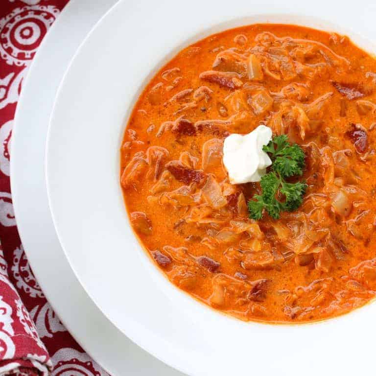 German Sauerkraut Soup (Sauerkrautsuppe) - The Daring Gourmet