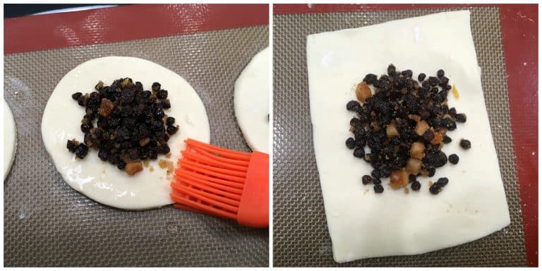 brushing pastry with egg wash