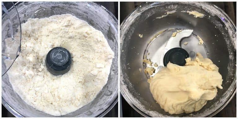 adding water to flour mixture