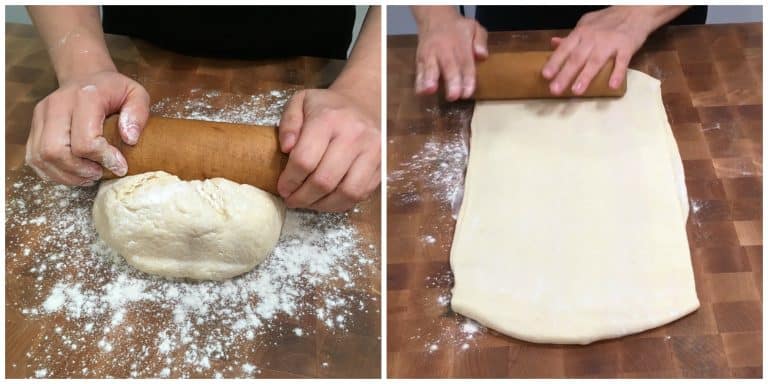 rolling out the pastry