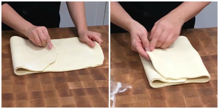 folding the pastry dough