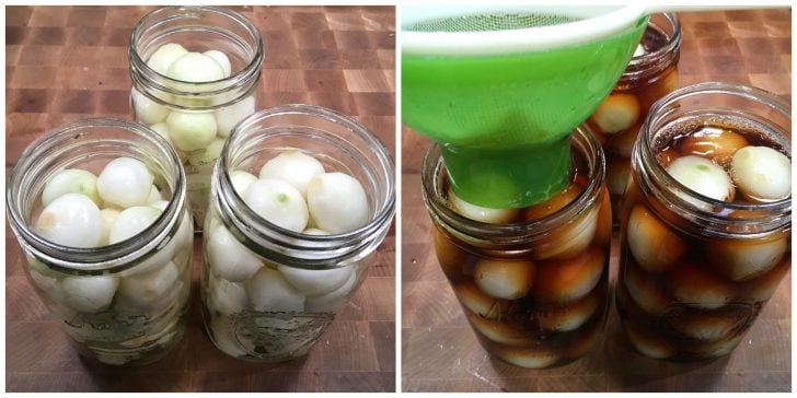 canning the pickled onions