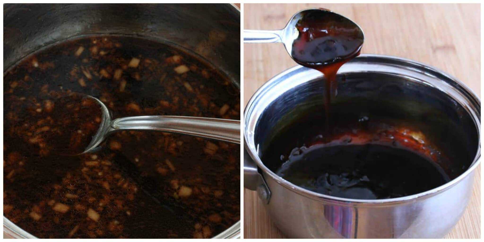 simmering ingredients in saucepan until thickened