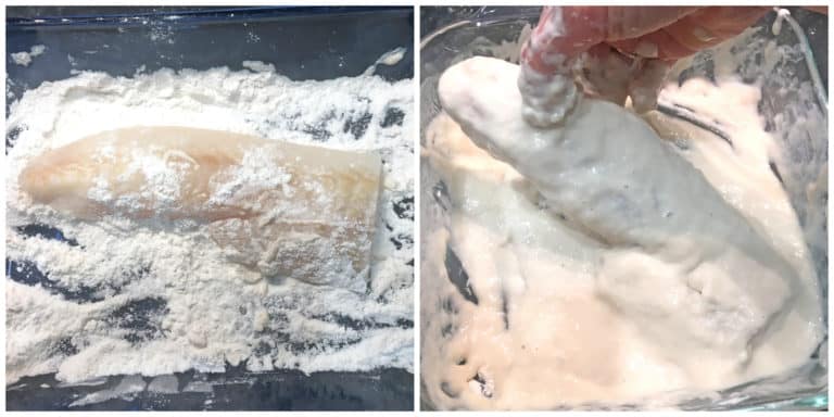 coating in flour and batter