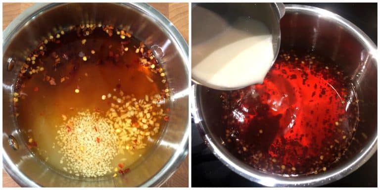 mixing ingredients in saucepan