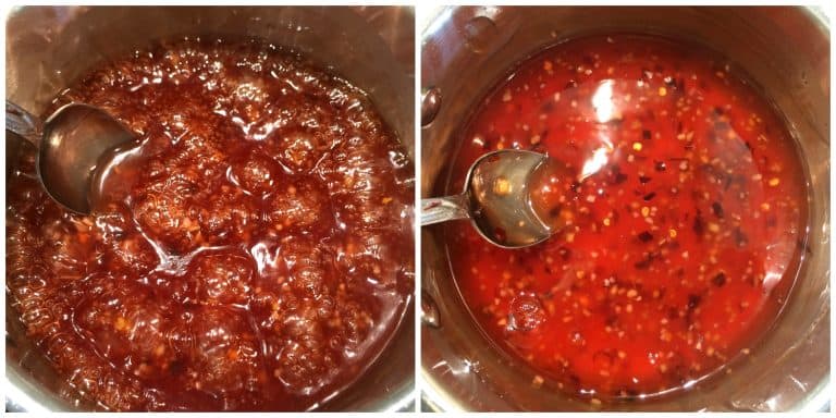 stirring ingredients in saucepan