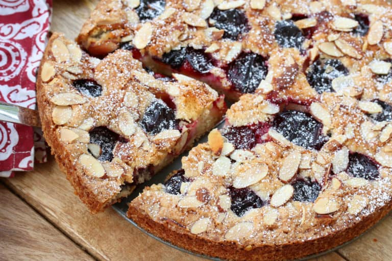 french plum cake recipe almond stone fruit apricot cherry