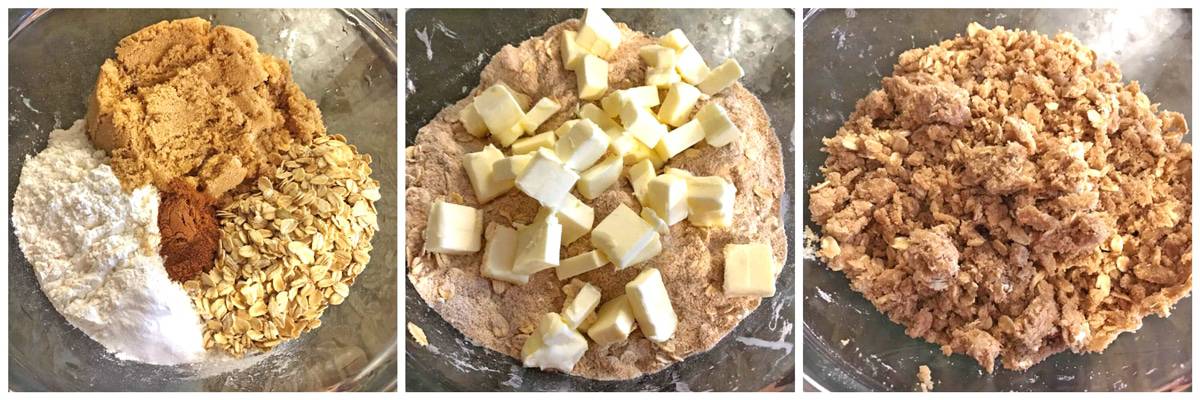 preparing the crumble topping