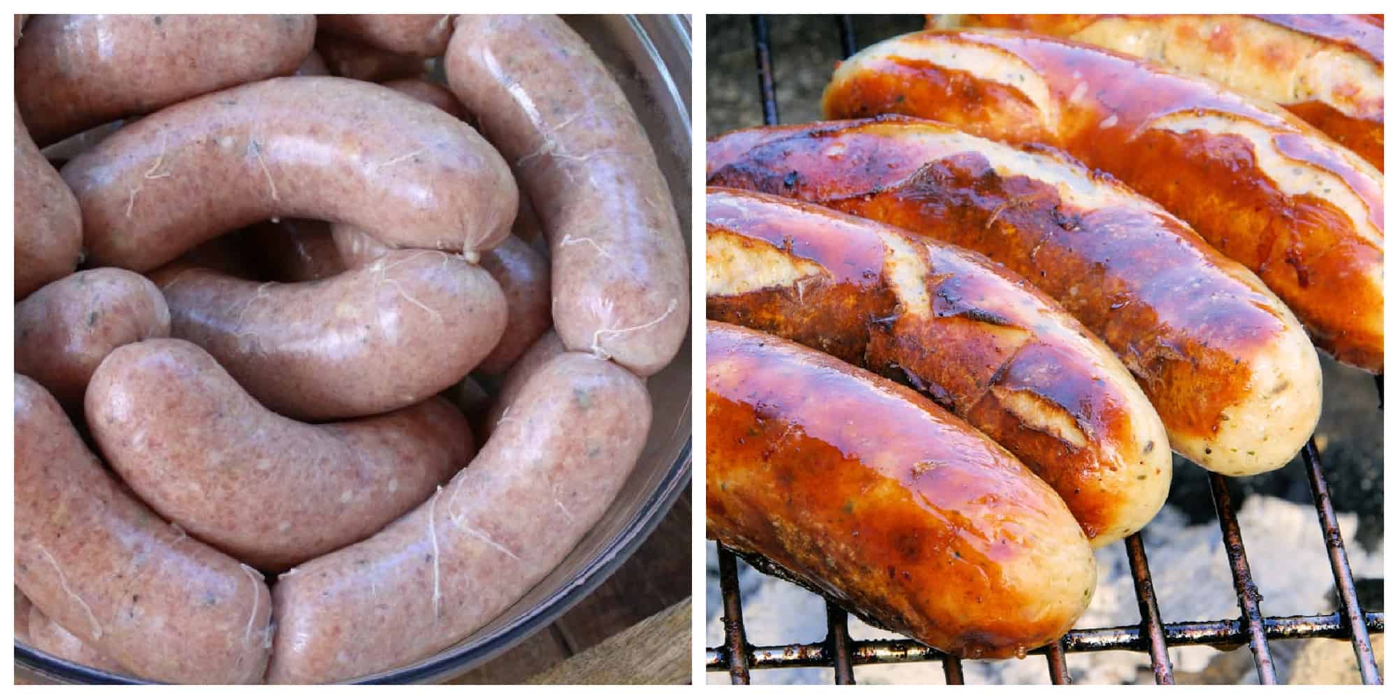 bratwurst raw and cooked
