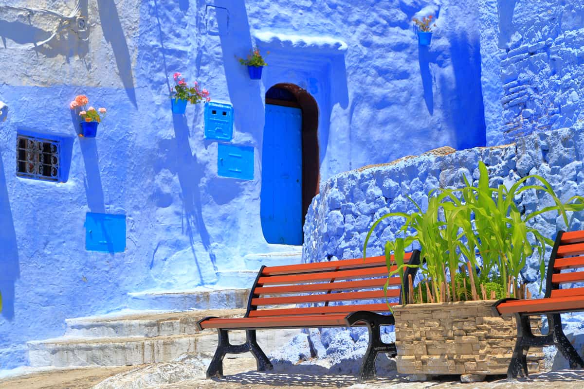 morocco blue buildings
