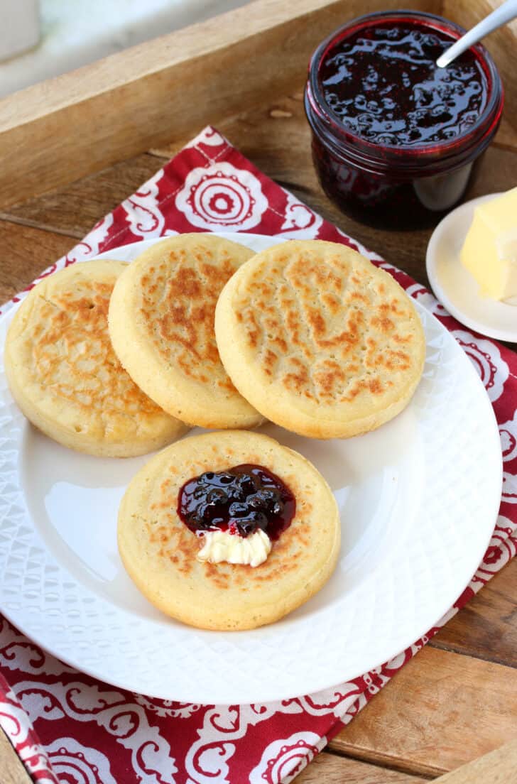 crumpet recipe homemade traditional crumpets authentic British English yeast