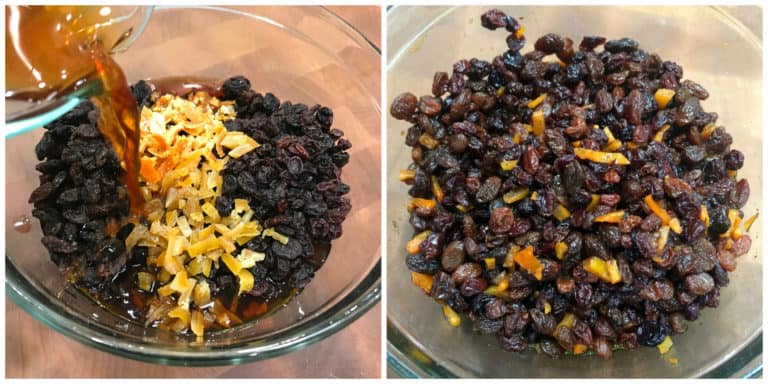 soaking dried fruits in tea