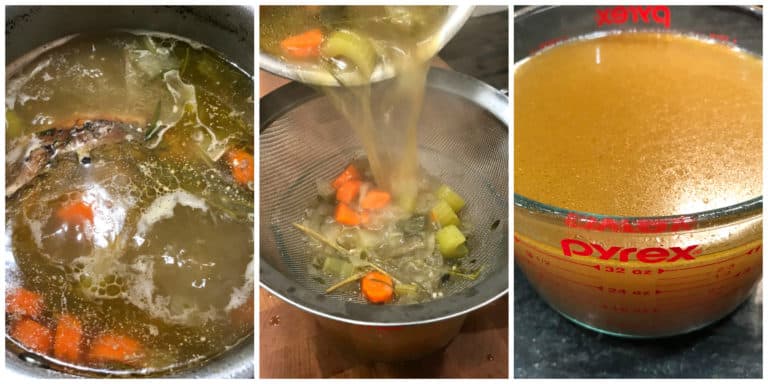 cooking and straining the gravy