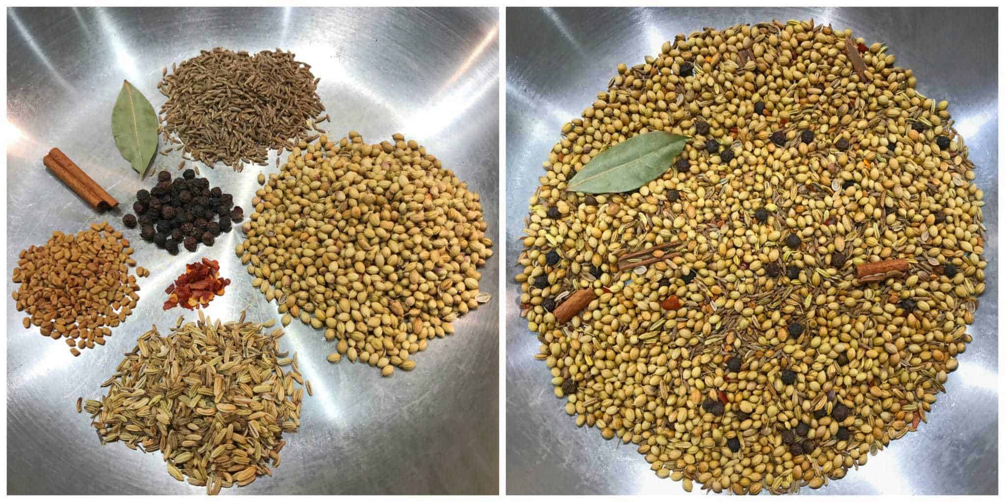 roasting Indian spices in skillet
