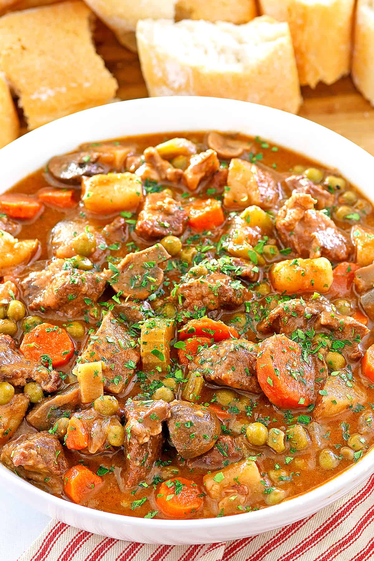 old fashioned beef stew recipe best classic red wine vegetables peas potatoes carrots