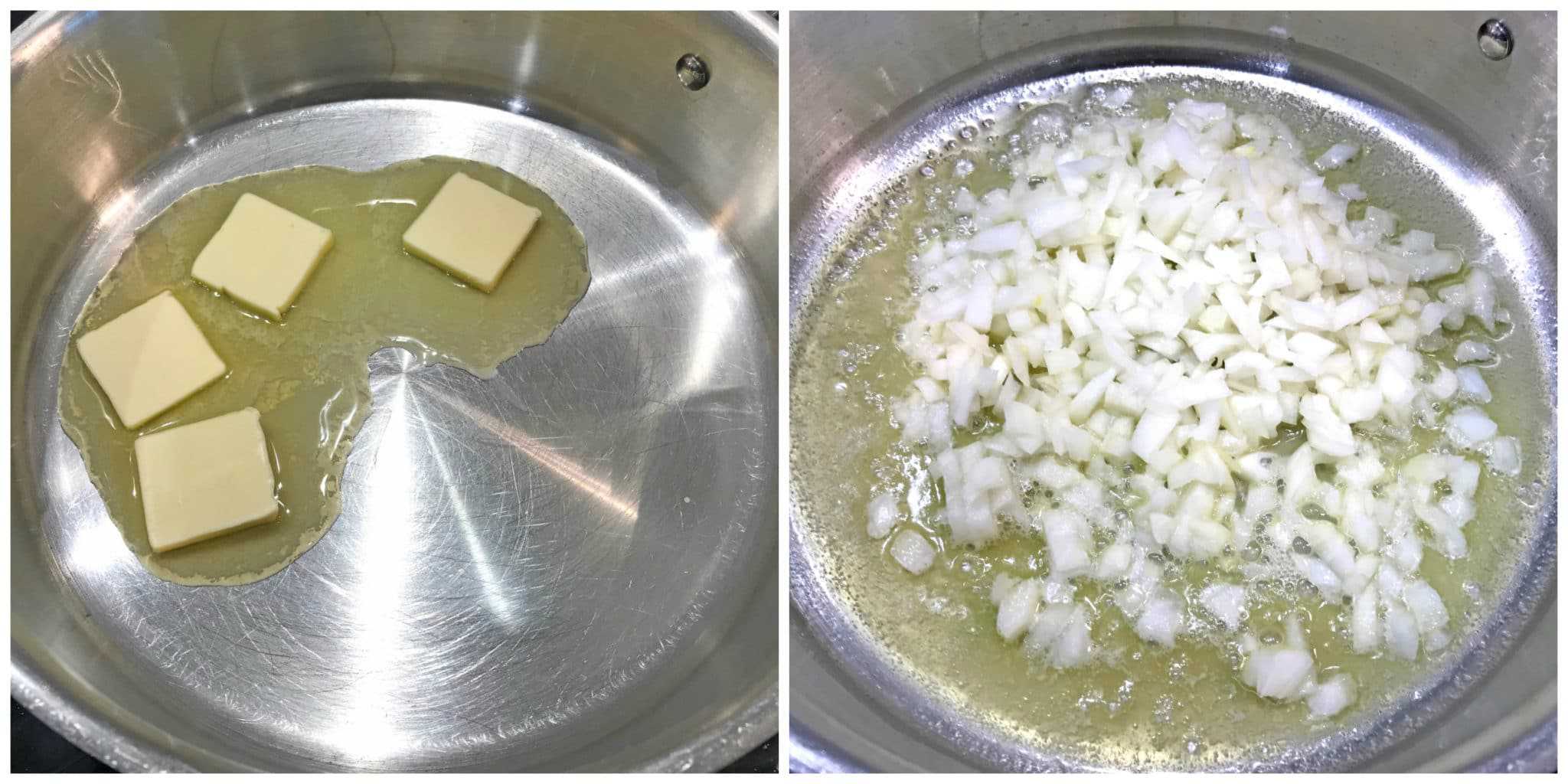 melting butter cooking onions